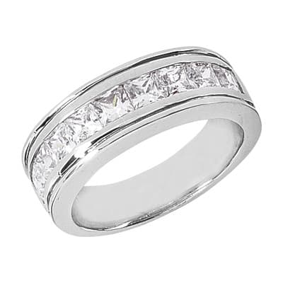 Mens 14KT White Gold Platinum Wedding Band MR1285