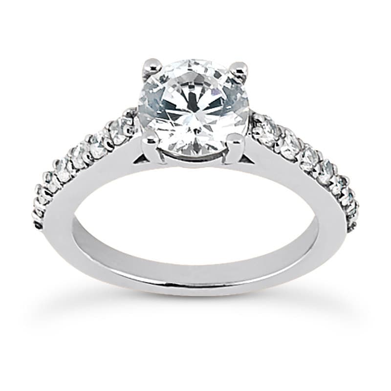 Ladies 14KT White Gold Platinum Fancy Engagement Ring ENR7910
