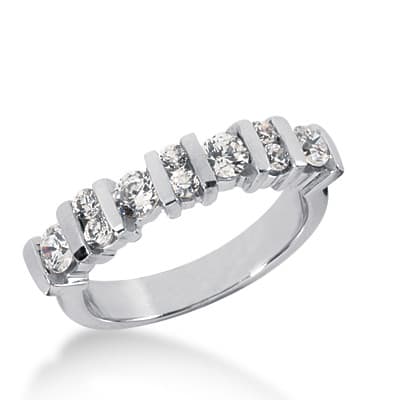 Ladies 14KT White Gold Platinum Diamond Wedding Band WB1320