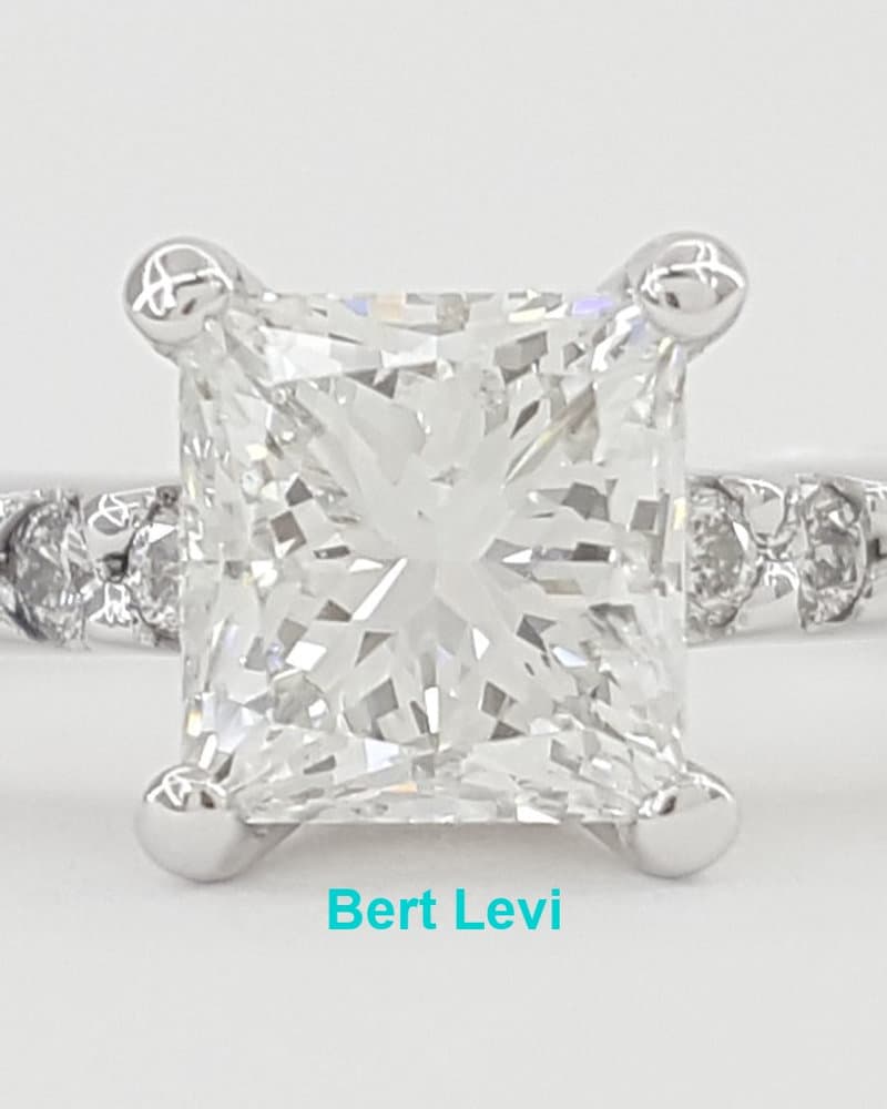 Princess Brilliant Cut Diamond Engagement Ring 1.03 ct 14K White Gold