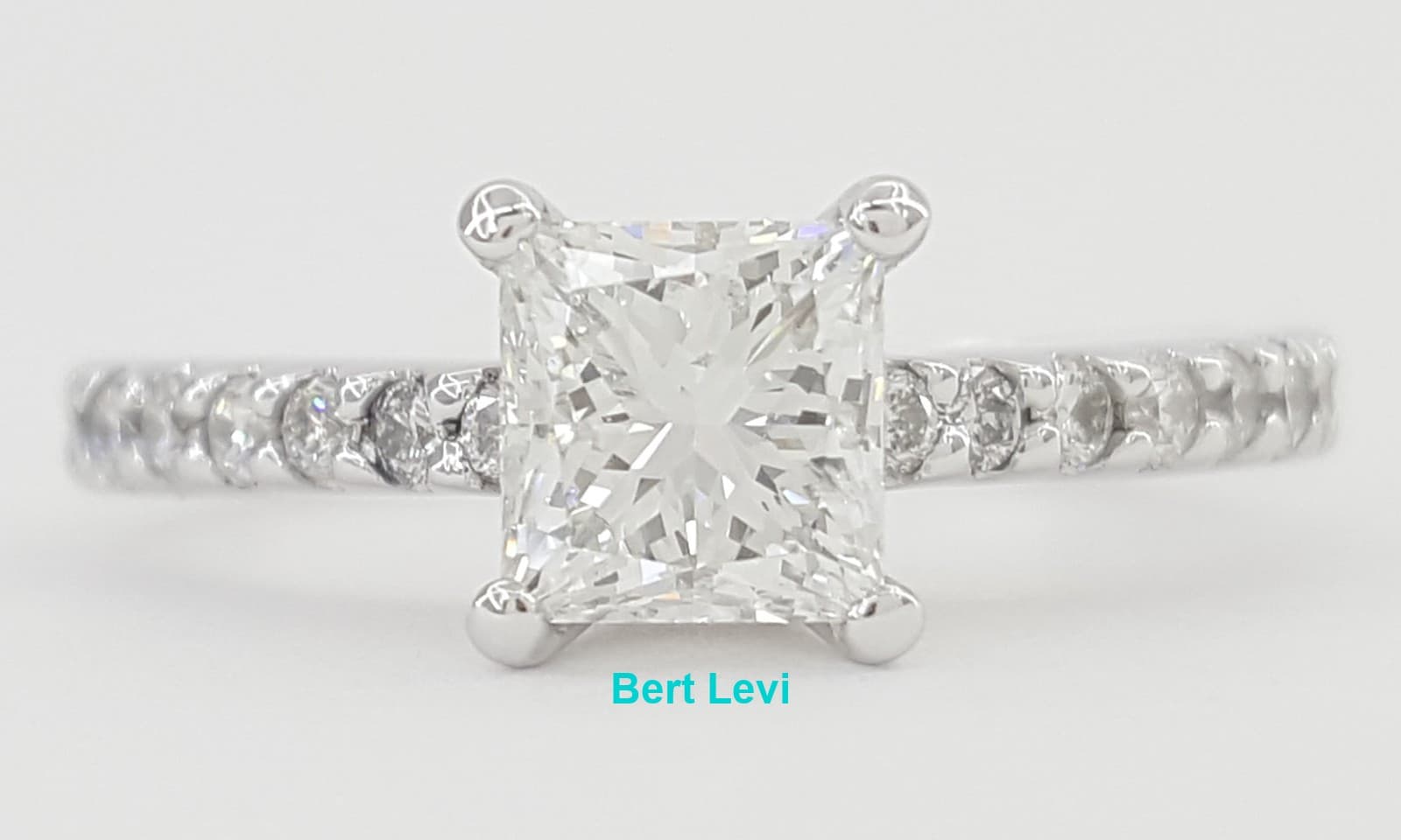 Princess Brilliant Cut Diamond Engagement Ring 1.03 ct 14K White Gold