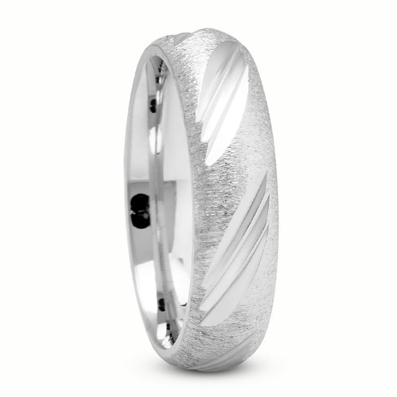 Mens 14KT White Gold Platinum Traditional Wedding Band M568