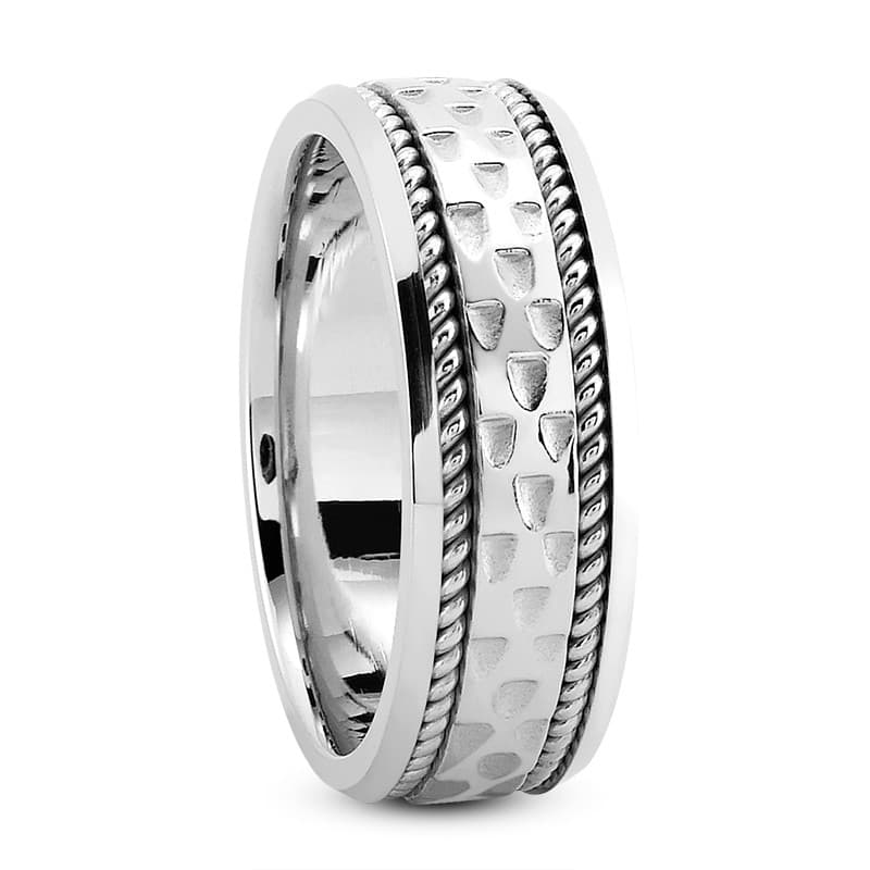 Ladies 14KT White Gold Platinum Traditional Wedding Band HM138
