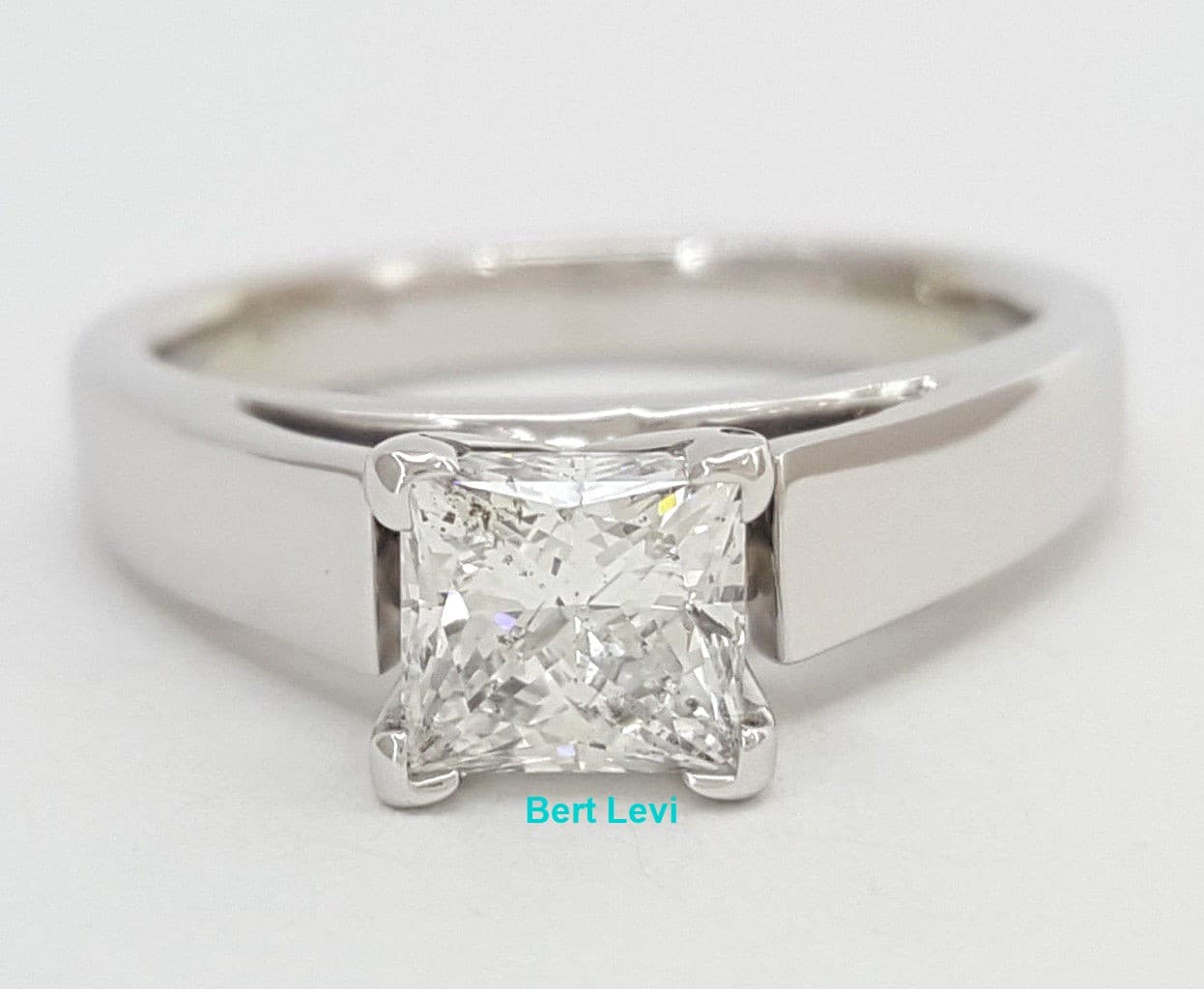 Princess Cut Diamond Solitaire Engagement Ring 0.97 ct 14K White Gold IGI F/SI2
