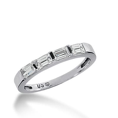 Ladies 14KT White Gold Platinum Diamond Wedding Band WB1419