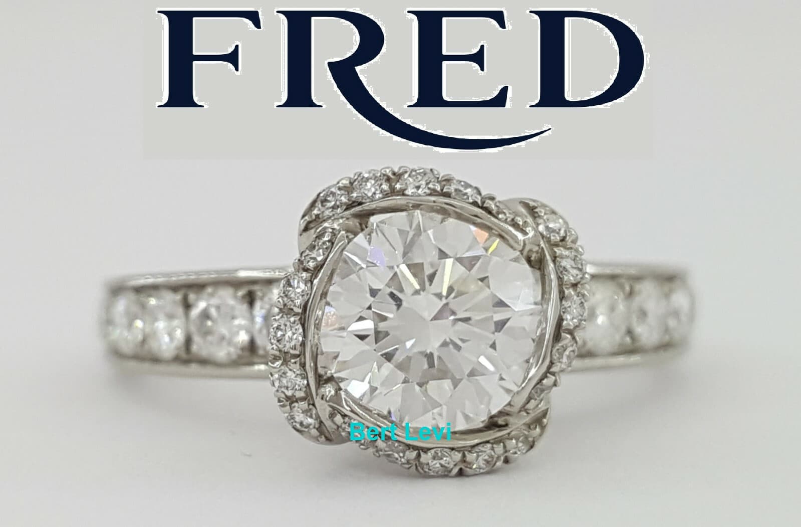 Fred of Paris Fleur Celeste Platinum Round Diamond Engagement Ring 1.23 ct E/VS1
