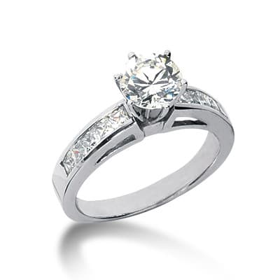 Ladies 14KT White Gold Platinum Fancy Engagement Ring ENR1232