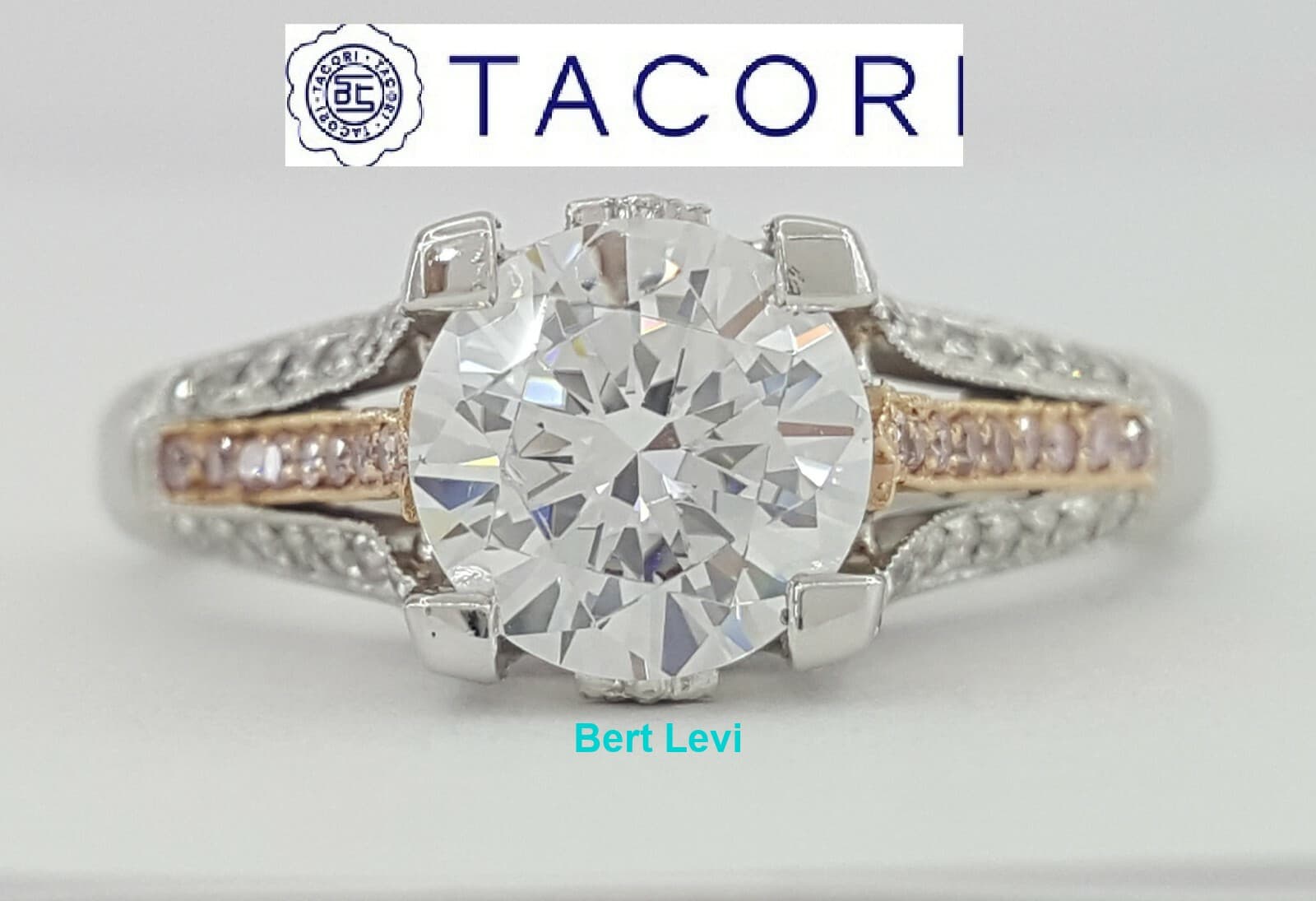 TACORI Crescent 2587PTRD7 Platinum 18K Semi-Mount Engagement Ring 0.33 ct