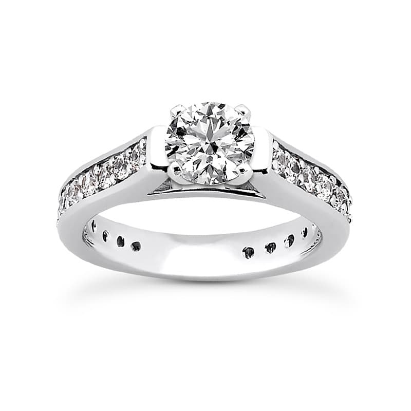 Ladies 14KT White Gold Platinum Fancy Engagement Set ENS1154-A