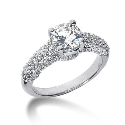 Ladies 14KT White Gold Platinum Fancy Engagement Ring ENR6426