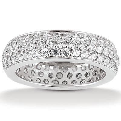 Ladies 14KT White Gold Platinum Eternity Wedding Band EWB434-4