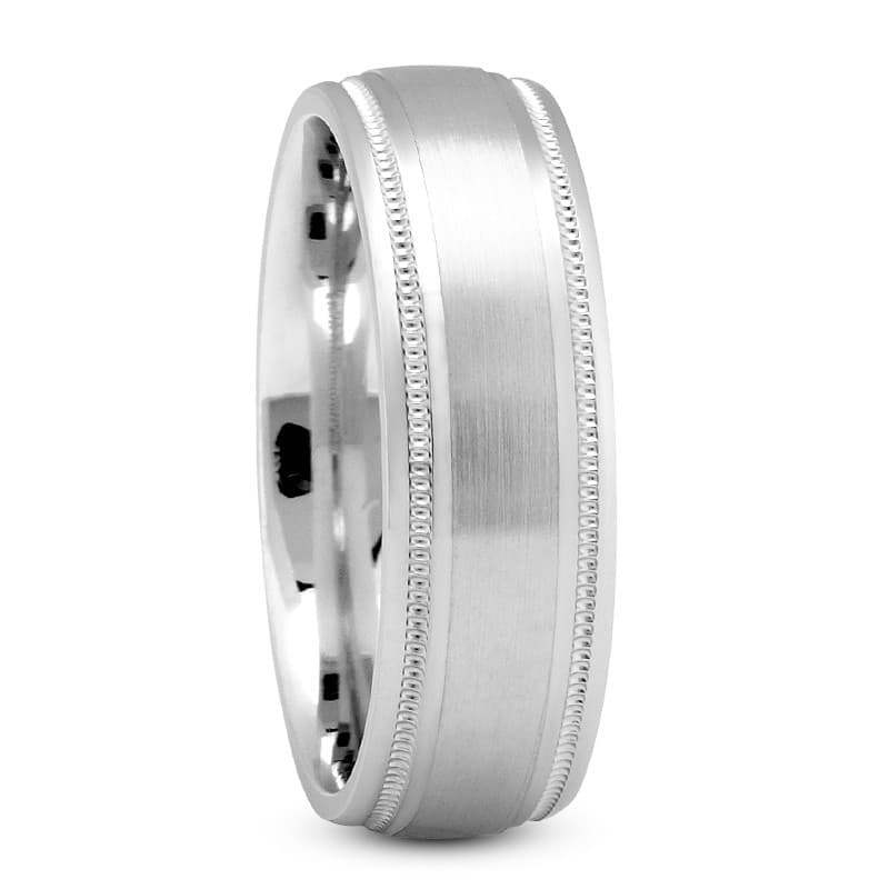 Mens 14KT White Gold Platinum Traditional Wedding Band M110