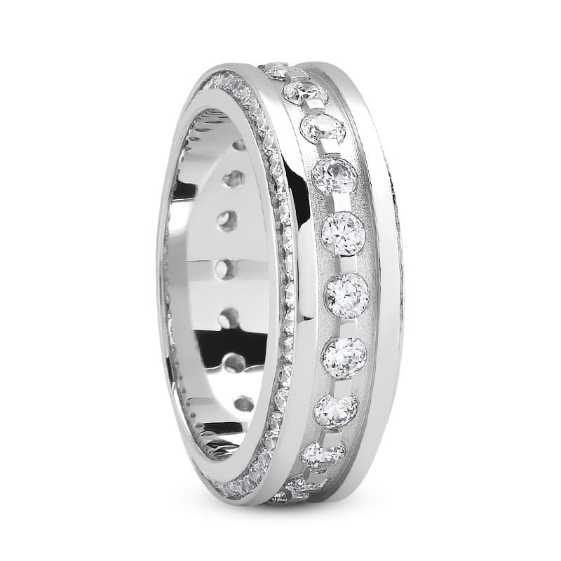 Ladies 14KT White Gold Platinum Traditional Wedding Band DB1151-SZ10