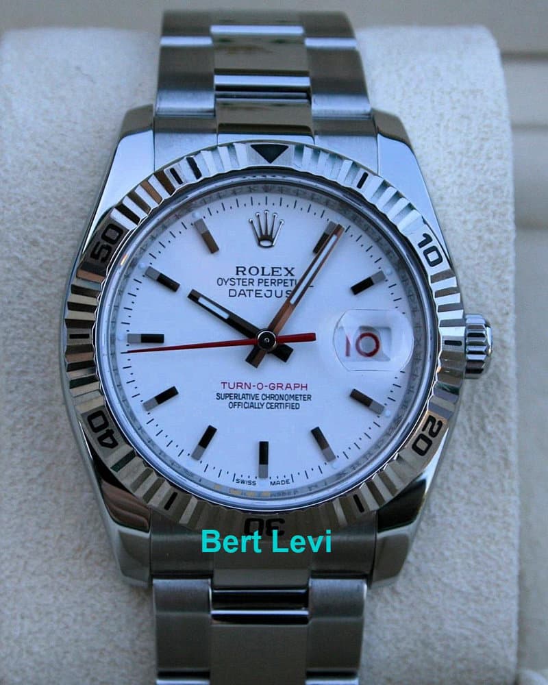 ROLEX 116264 TURN-O-GRAPH WATCH WHITE DIAL