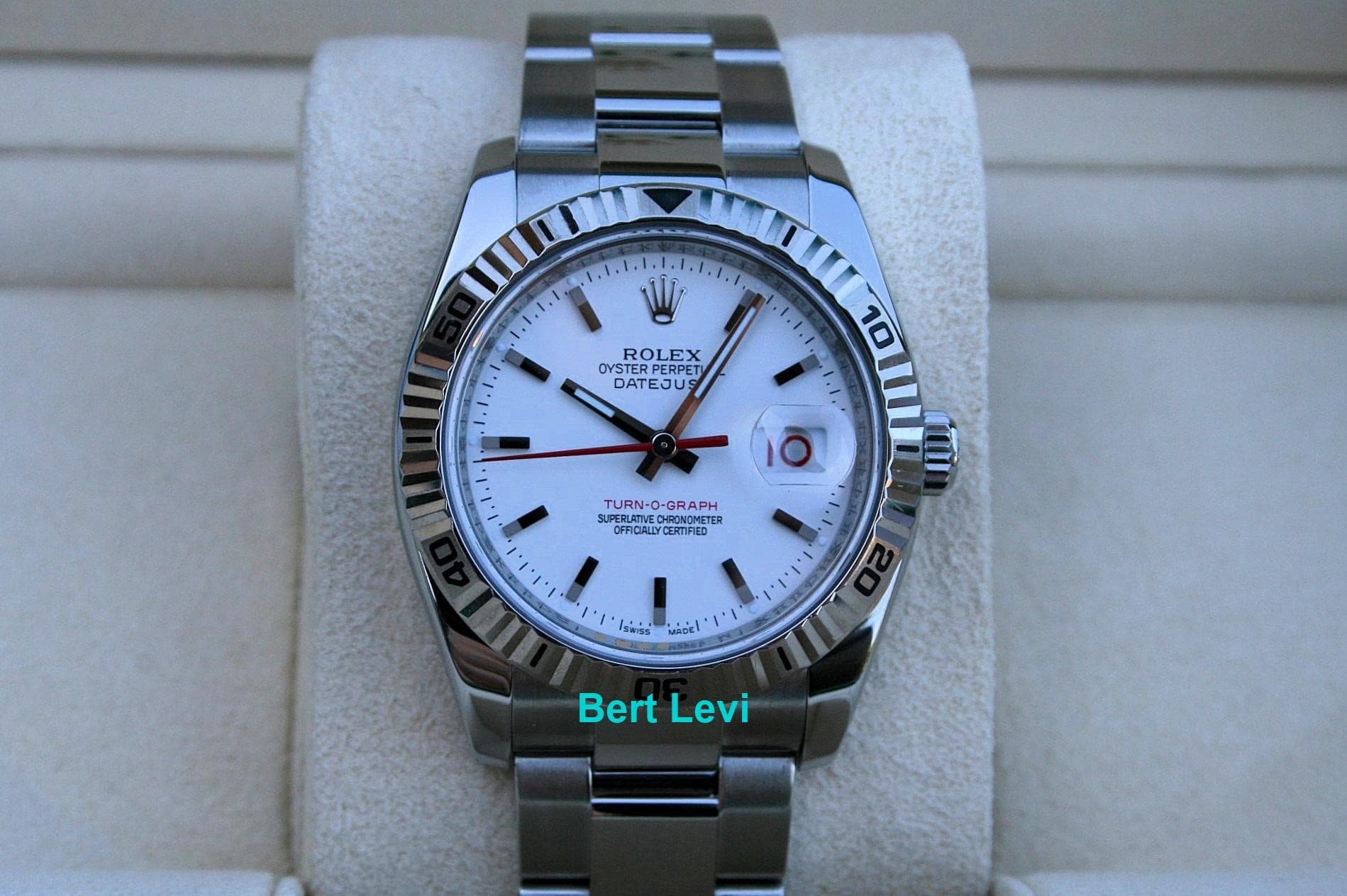 ROLEX 116264 TURN-O-GRAPH WATCH WHITE DIAL