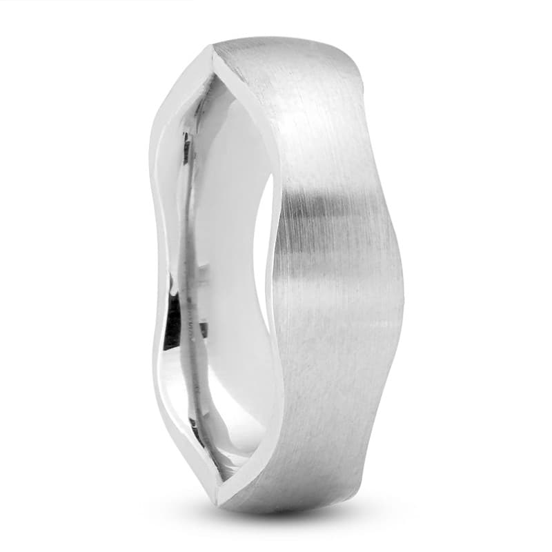 Mens 14KT White Gold Platinum Traditional Wedding Band M698