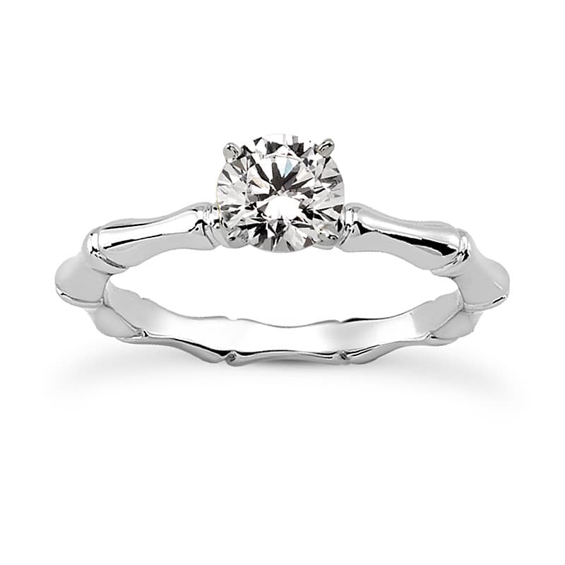 Ladies 14KT White Gold Platinum Solitaire Engagement Set ENS1823-A-sz4