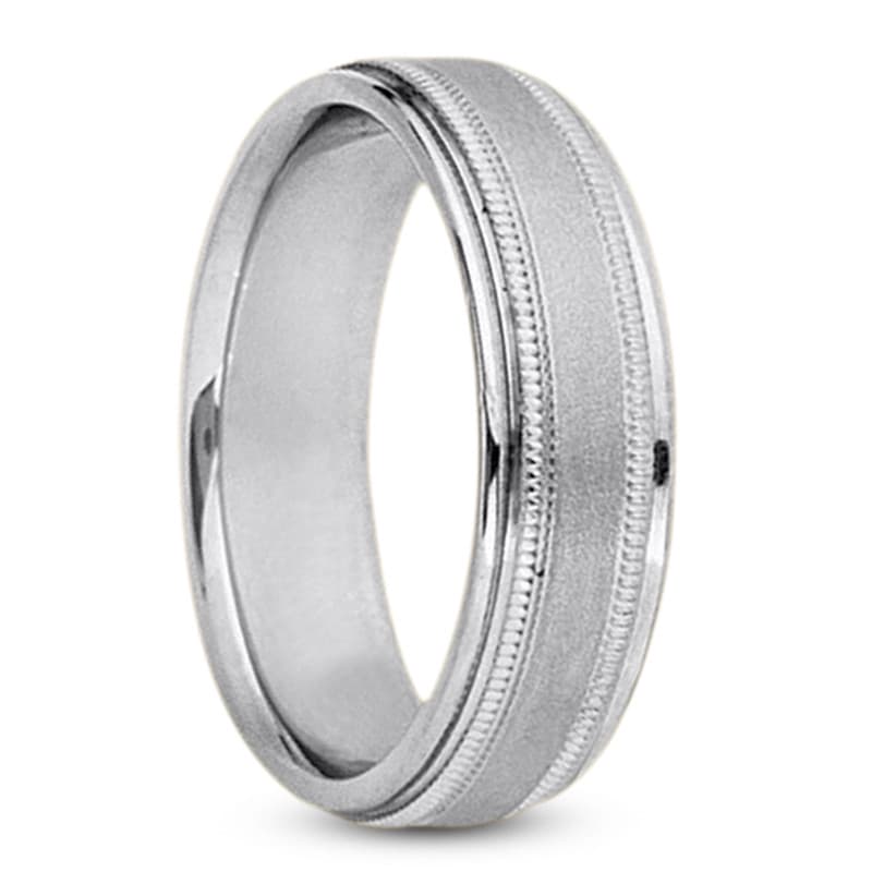 Mens 14KT White Gold Platinum Traditional Wedding Band M295