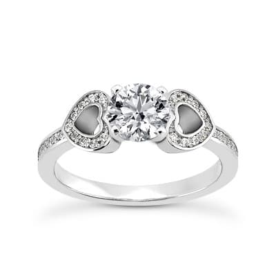 Ladies 14KT White Gold Platinum Fancy Engagement Set ENS3321-A