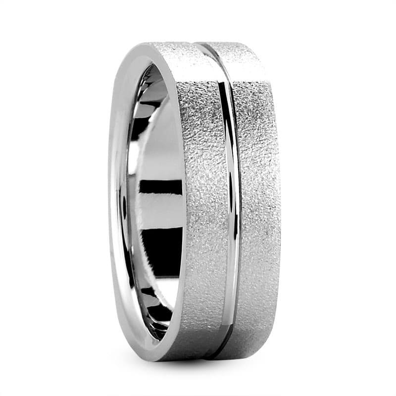 Mens 14KT White Gold Platinum Traditional Wedding Band MSQ463