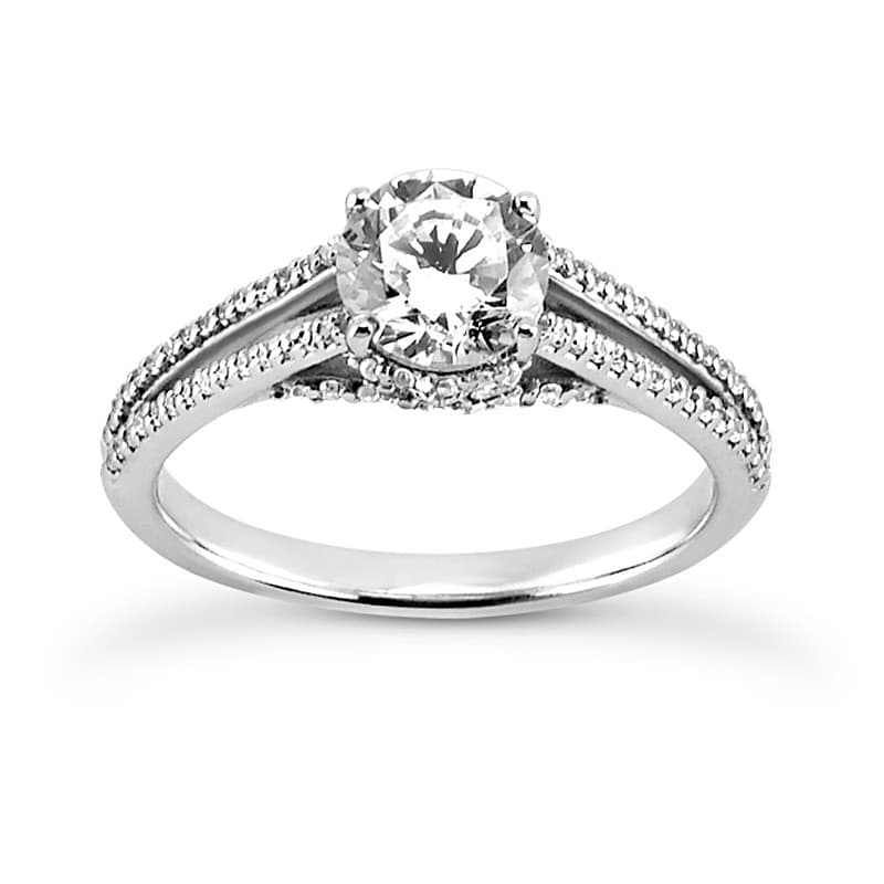 Ladies 14KT White Gold Platinum Fancy Engagement Set ENS2041-1.50-A
