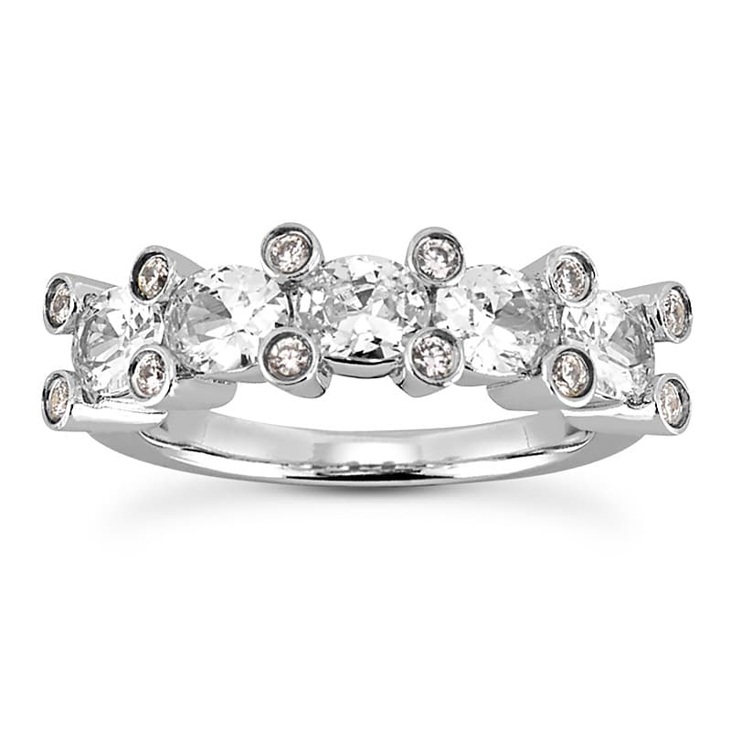 Ladies 14KT White Gold Platinum Diamond Wedding Band WB386