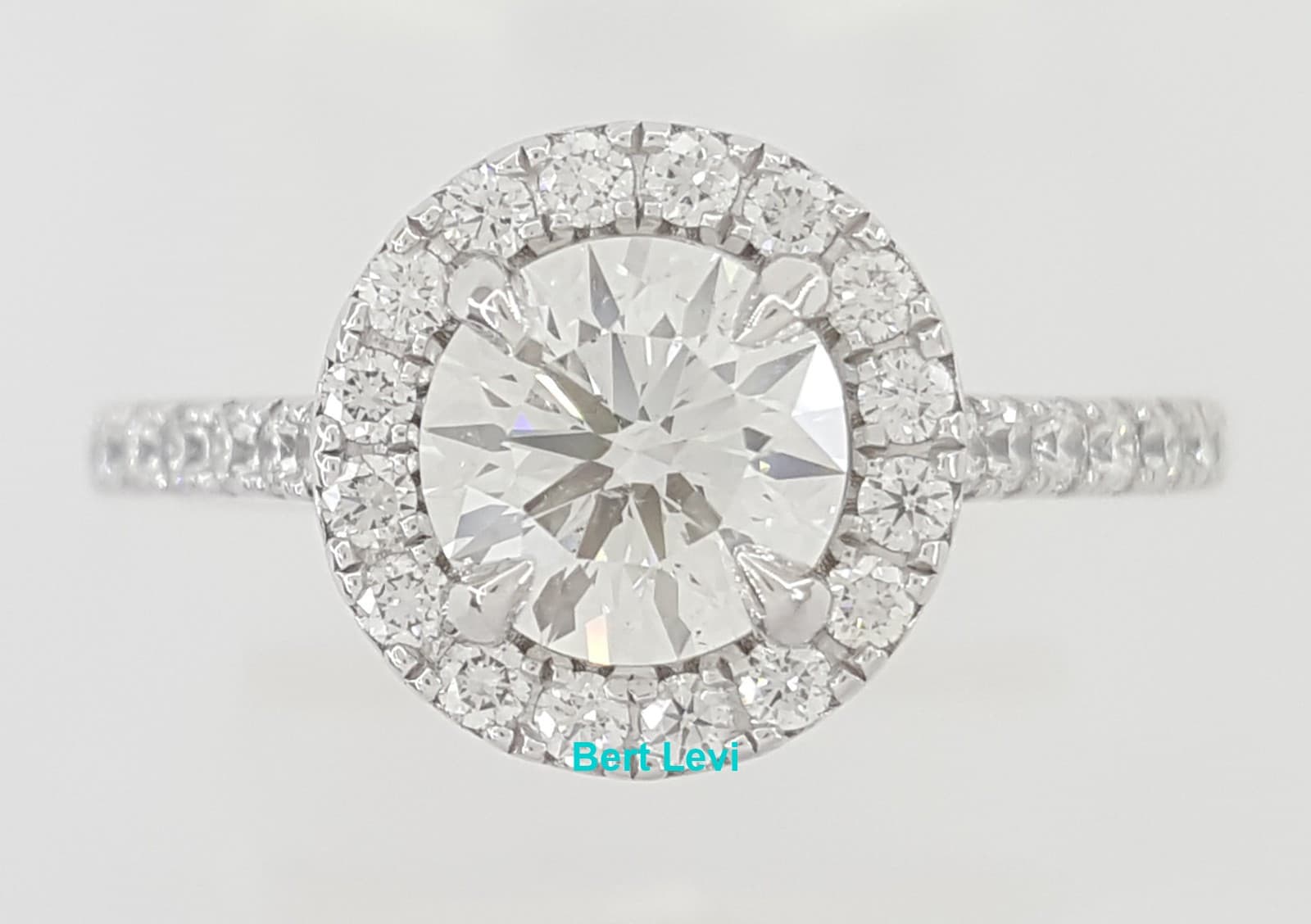 Celebrations Round Diamond Halo Engagement Ring 1.48 ct Platinum Retail $8,500
