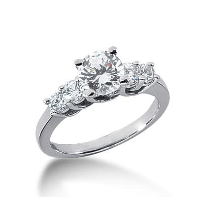 Ladies 14KT White Gold Platinum Fancy Engagement Ring ENR2722
