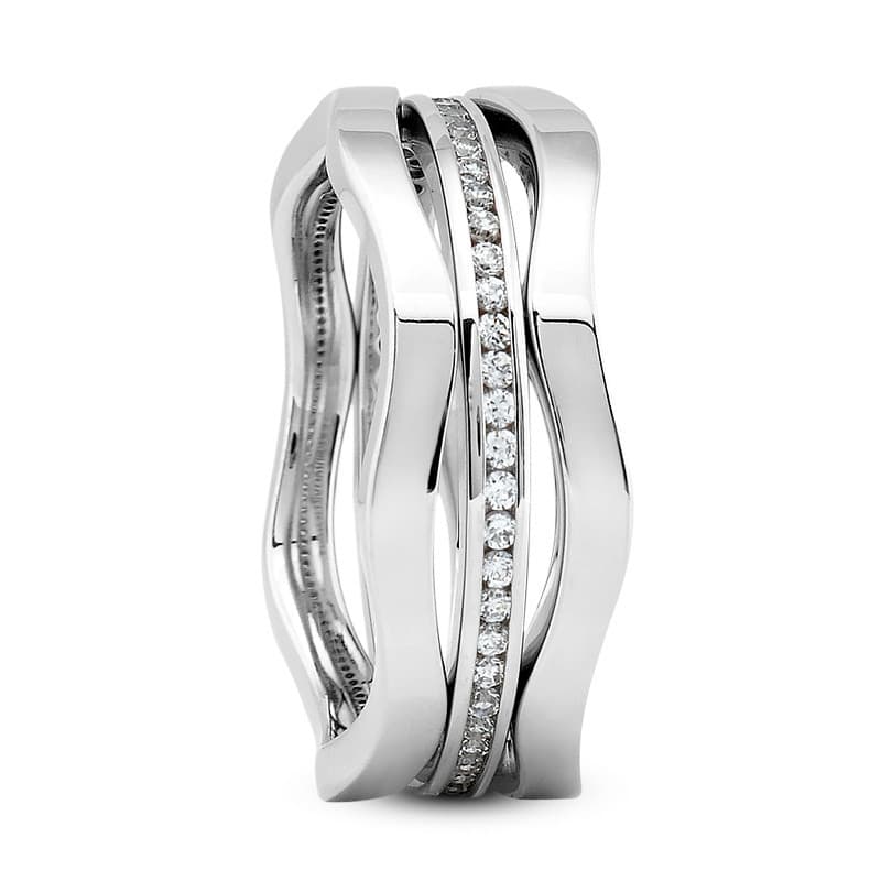 Ladies 14KT White Gold Platinum Traditional Wedding Band DB1280
