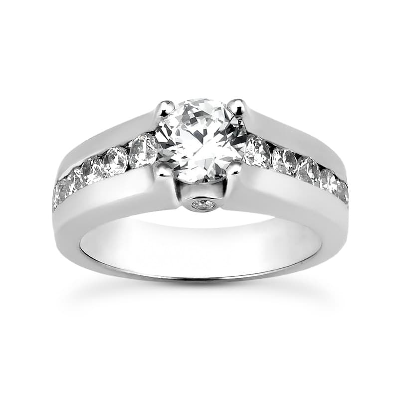 Ladies 14KT White Gold Platinum Fancy Engagement Ring ENR7520