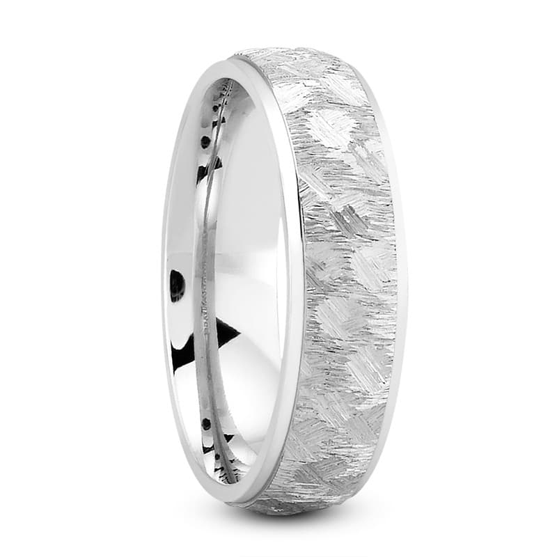 Mens 14KT White Gold Platinum Traditional Wedding Band M629
