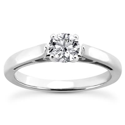 Ladies 14KT White Gold Platinum Solitaire Engagement Set ENS1993-A