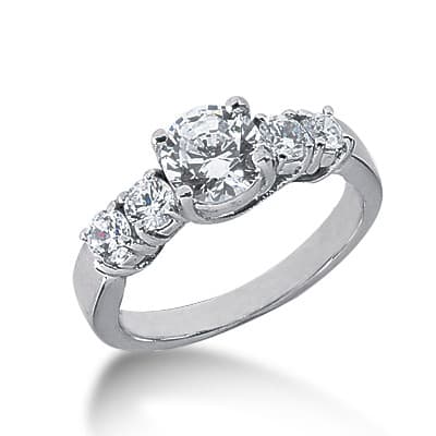 Ladies 14KT White Gold Platinum Fancy Engagement Ring ENR2489