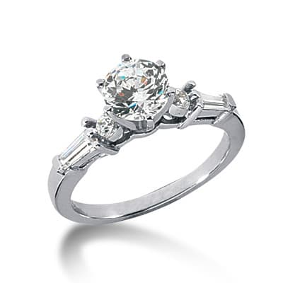 Ladies 14KT White Gold Platinum Fancy Engagement Ring ENR1190