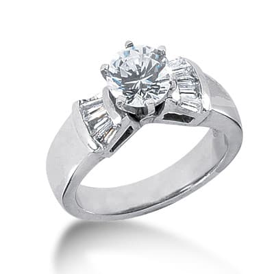 Ladies 14KT White Gold Platinum Fancy Engagement Ring ENR2358