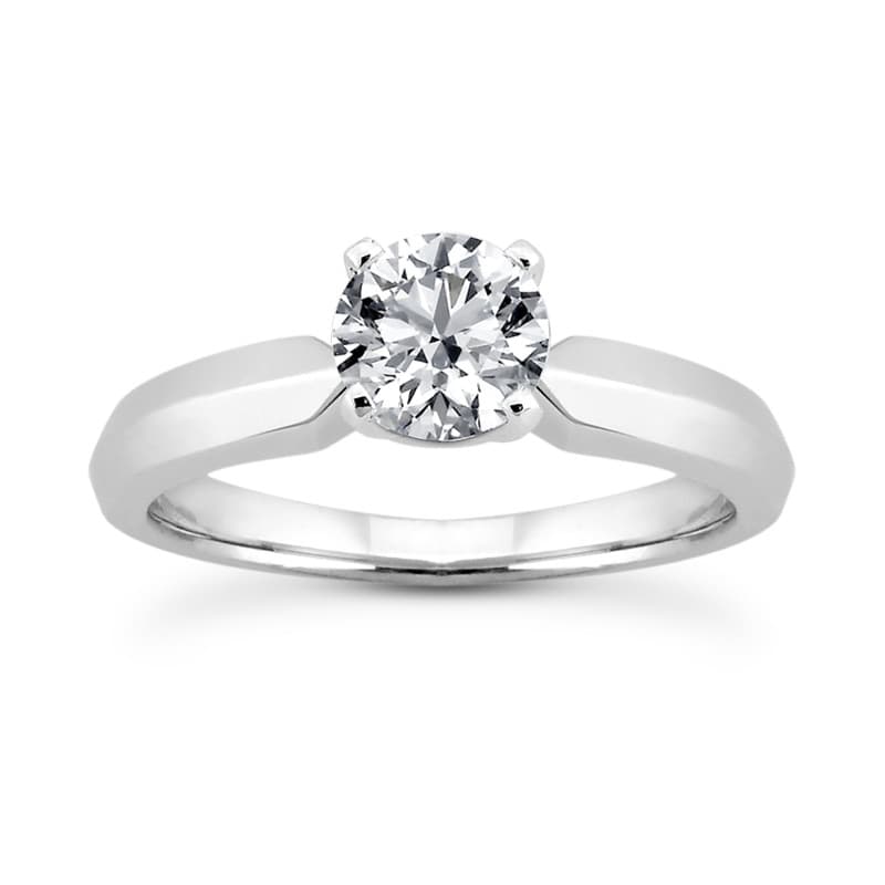 Ladies 14KT White Gold Platinum Solitaires Engagement Ring ENR8976