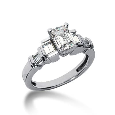 Ladies 14KT White Gold Platinum Fancy Engagement Ring ENR1806