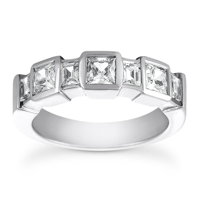 Ladies 14KT White Gold Platinum Diamond Wedding Band WB2378