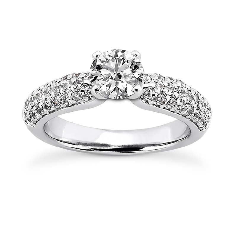 Ladies 14KT White Gold Platinum Fancy Engagement Set ENS1111-A