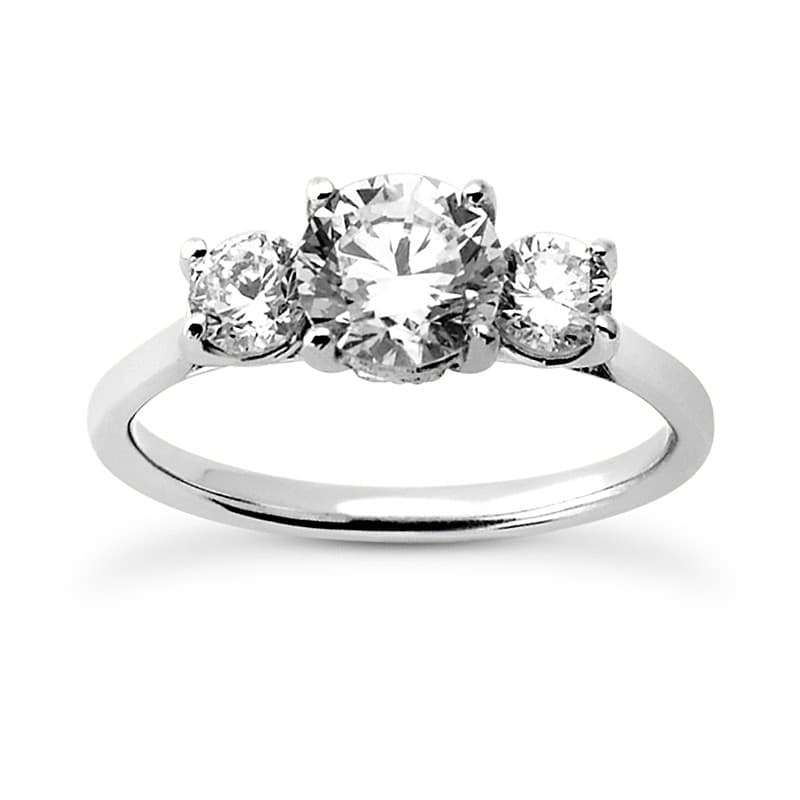 Ladies 14KT White Gold Platinum Round Diamond Engagement Sets ENS2099-A
