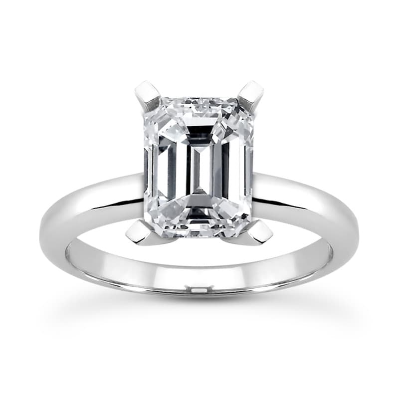 Ladies 14KT White Gold Platinum Solitaires Engagement Ring ENR8035