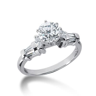 Ladies 14KT White Gold Platinum Fancy Engagement Ring ENR2866