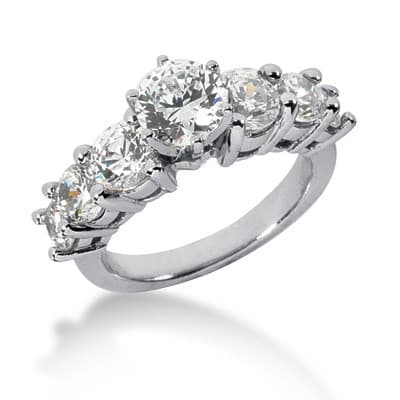 Ladies 14KT White Gold Platinum Fancy Engagement Set ENS757-A