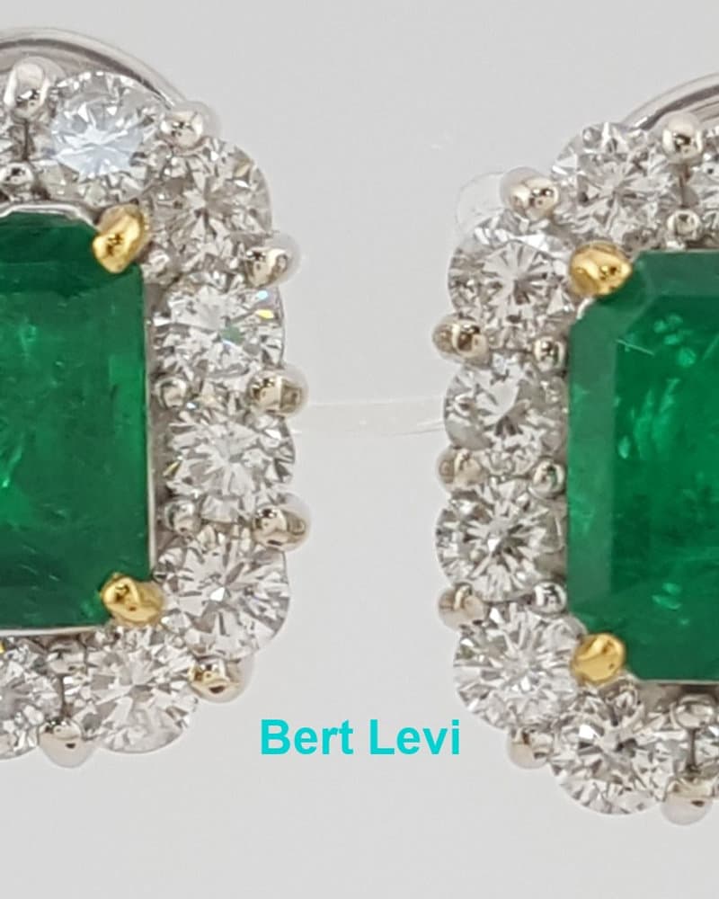 Colombian Green Emerald & Diamond Halo Earrings 8.27 ct 18K White Gold Rtl $35K