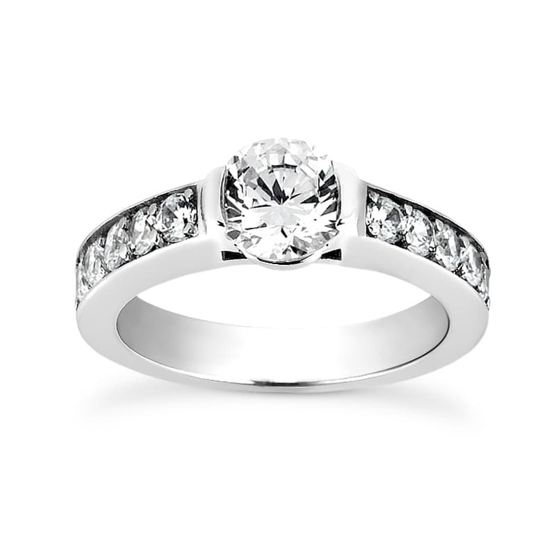 Ladies 14KT White Gold Platinum Fancy Engagement Ring ENR8153
