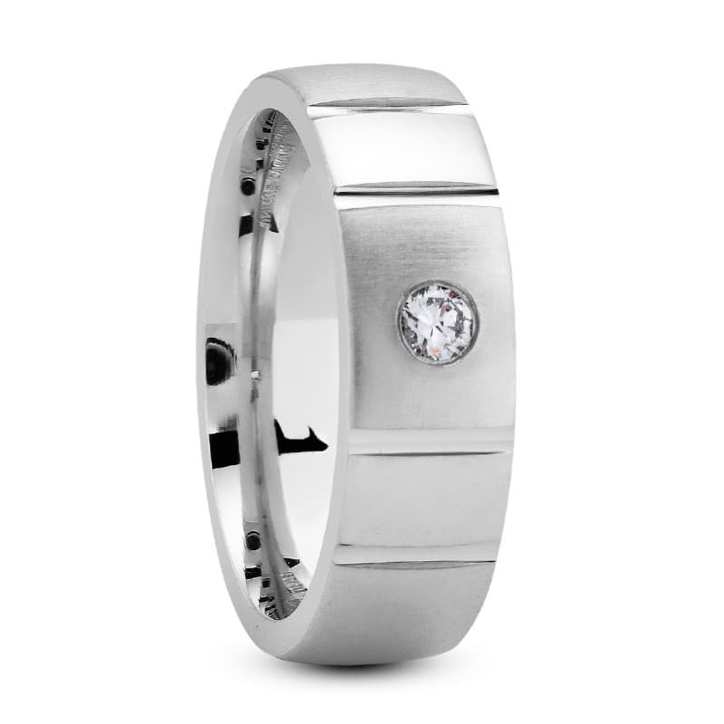 Ladies 14KT White Gold Platinum Traditional Wedding Band DB1018