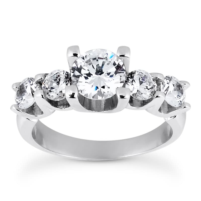 Ladies 14KT White Gold Platinum Fancy Engagement Ring ENR7590