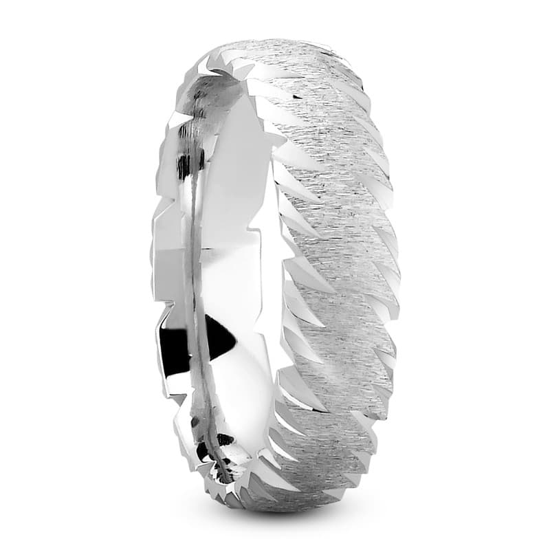 Mens 14KT White Gold Platinum Traditional Wedding Band M622
