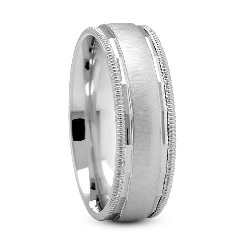 Mens 14KT White Gold Platinum Traditional Wedding Band m1162