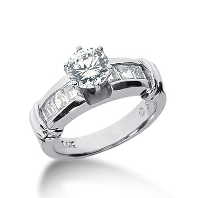 Ladies 14KT White Gold Platinum Fancy Engagement Ring ENR2183